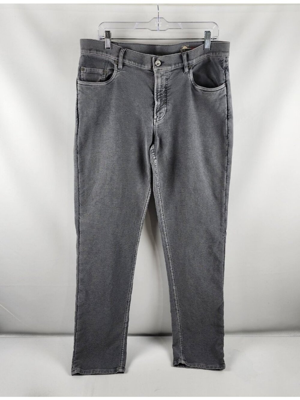 Faherty Jeans Mens 36x33 Gray Straight Leg 5-Pocket Denim